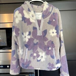 Abercrombie Kids Purple and White Quarter-Zip Hoodie